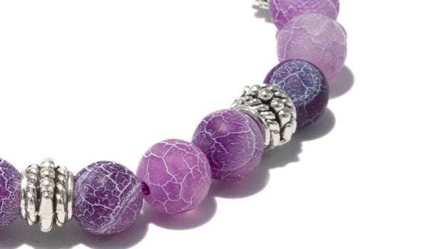 Purple Dragon Vein Balinese Natural Gemstone Bracelet close up