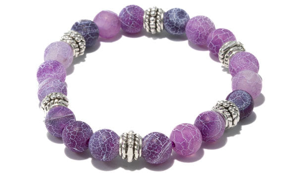 Purple Dragon Vein Balinese Natural Gemstone Bracelet