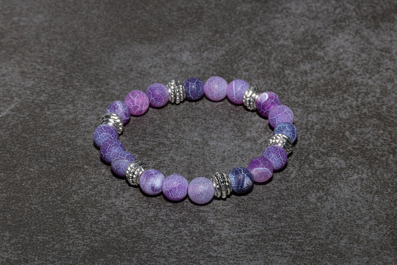 Purple Dragon Vein Balinese Natural Gemstone Bracelet studio photo