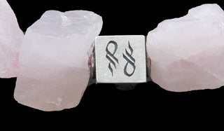 Raw Rose Quartz Centerpiece Natural Gemstone Bracelet close up