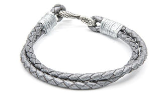 Metallic cobra leather bracelet