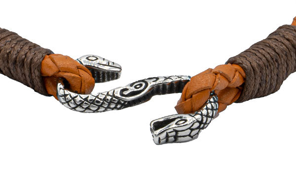 Rugged Cobra Leather Bracelet