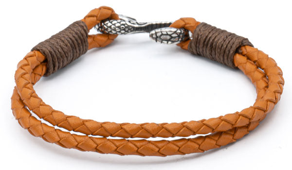 Rugged Cobra Leather Bracelet