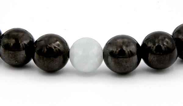 Shungite and Jade natural stone bracelet close up