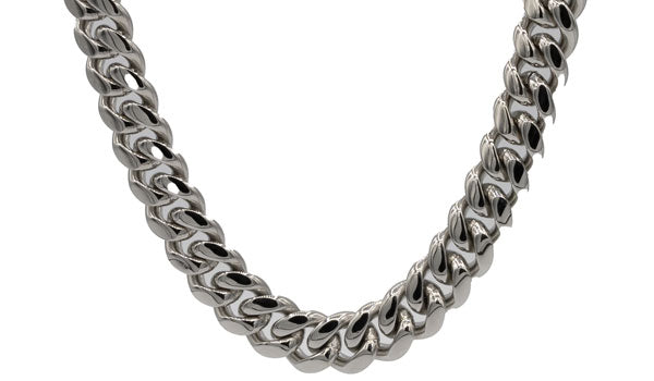 Extra Long Cuban Link Necklace silver