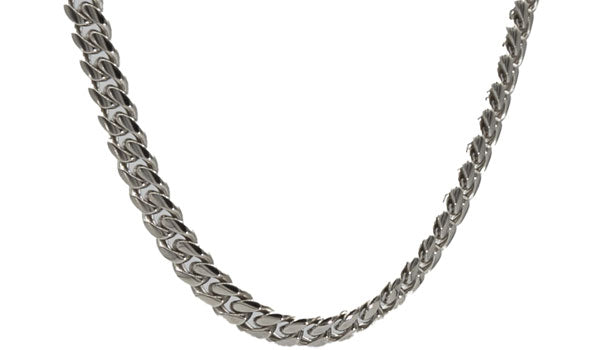 Silver Stainless Steel Cuban Chain