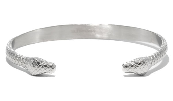 Silver Stainless Steel Snake Cuff
