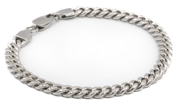 Stainless Steel Cuban Link Bracelet Silver