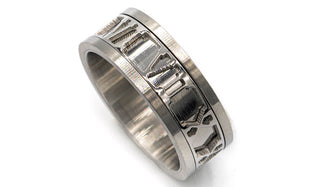 silver Roman numeral ring
