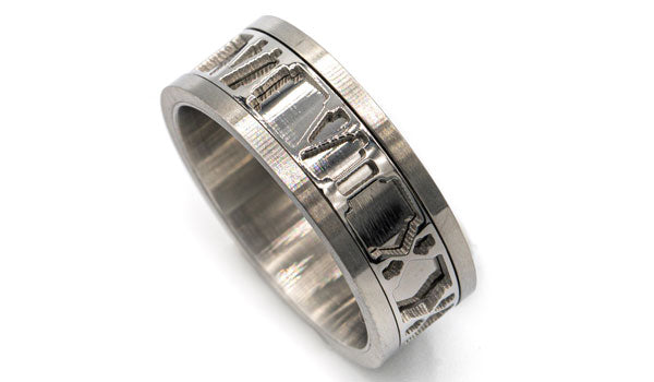silver Roman numeral ring