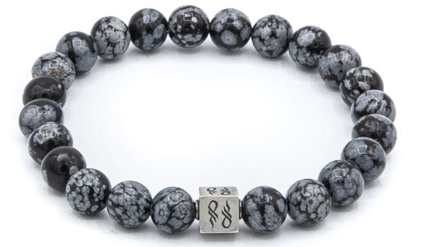 Snowflake Obsidian Natural Gemstone Centerpiece Bracelet