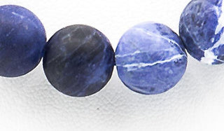 Sodalite matte natural stone necklace close up