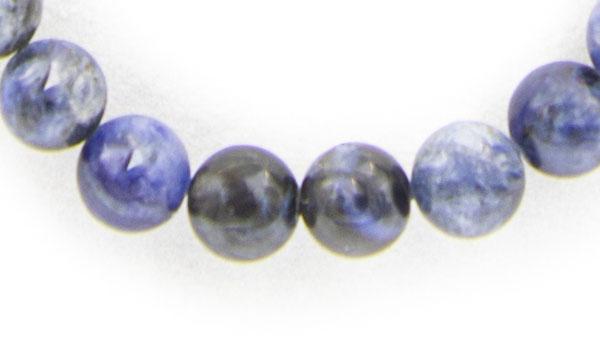 Sodalite gloss natural stone necklace close up