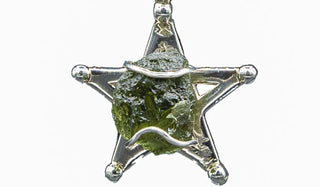 Sterling Silver Star-Shaped Spiritual Moldavite Necklace