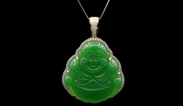 Sterling Silver Jade Sitting Buddha Necklace