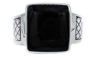 Onyx Sterling Silver Gemstone Ring.