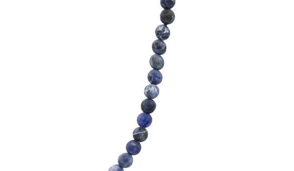 Sterling Silver 90's Style Mini Adjustable Sodalite Matte Necklace close up