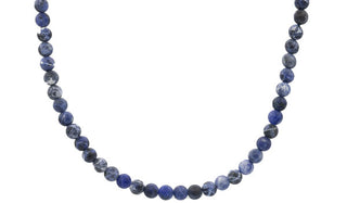 Sterling Silver 90's Style Mini Adjustable Sodalite Matte Necklace