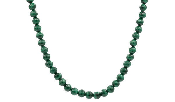 Sterling Silver Malachite Natural Gemstone Necklace
