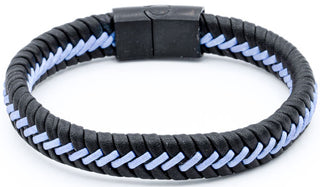Electric Blue Braided Leather Bracelet.
