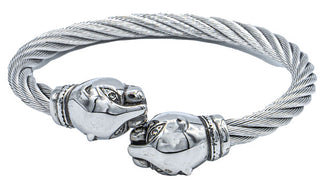 Stainless steel jaguar cuff bracelet.