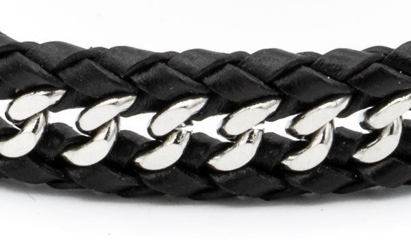 Men's braided leather bracelet.