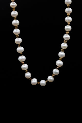 The Luna Freshwater Pearl Necklace full length