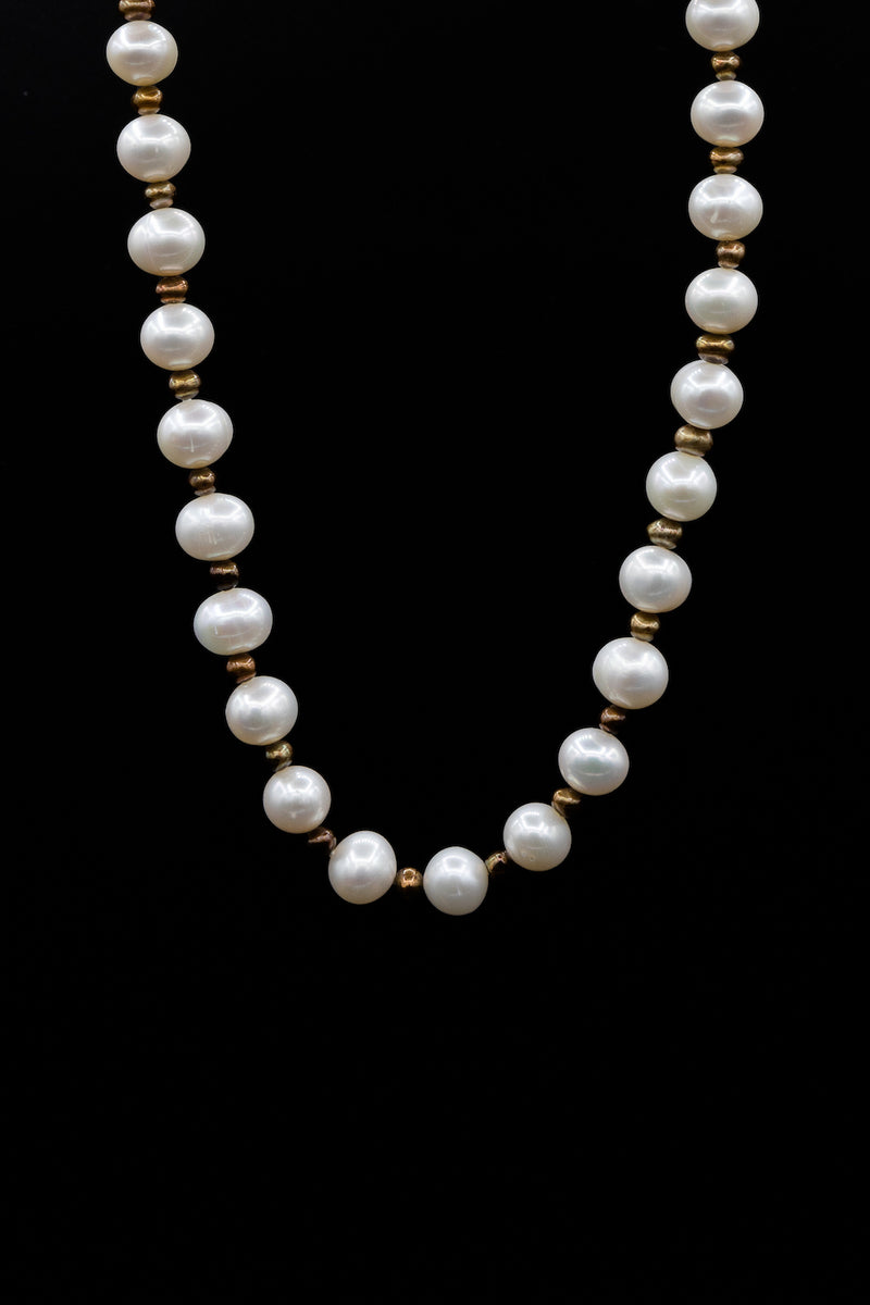 The Luna Freshwater Pearl Necklace full length