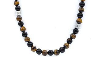 Tigers Eye and Onyx Natural Gemstone Necklce