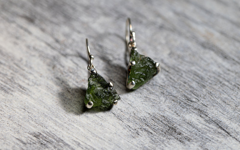 Sterling Silver Asymmetrical Triangle Earrings