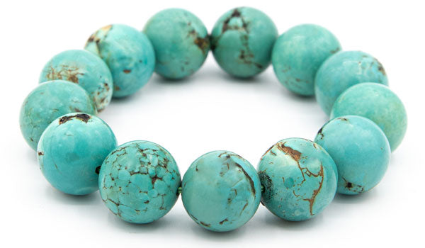 Alt= 16mm Tibetan Turquoise Natural Gemstone Bracelet