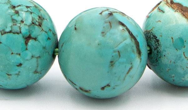 Alt= 16mm Tibetan Turquoise Natural Gemstone Beads