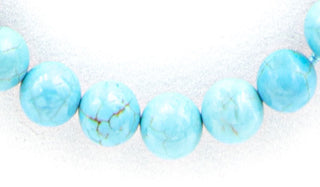 Turquoise howlite natural stone necklace close up