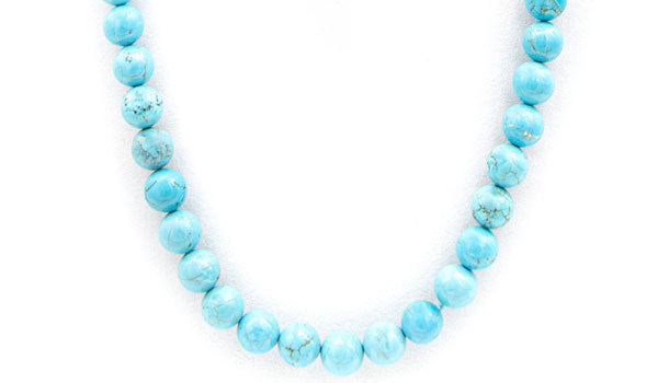 Turquoise howlite natural stone necklace