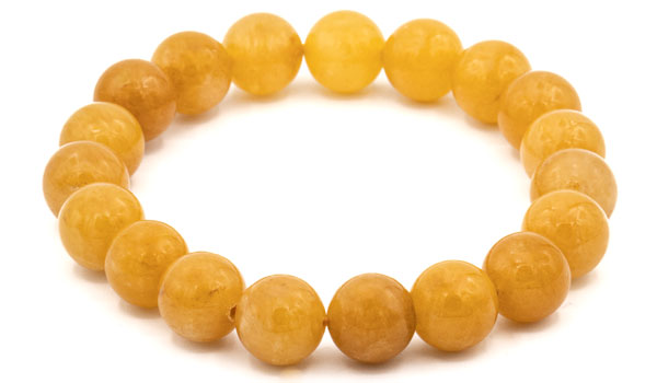 Yellow Jade Natural Gemstone Bracelet.