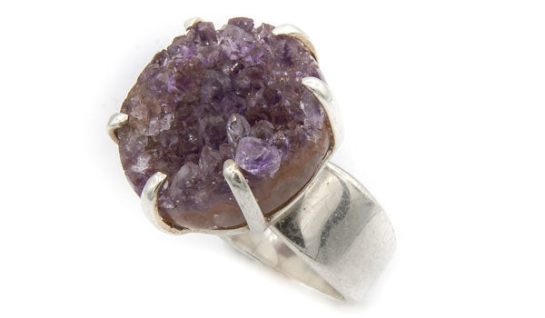 Sterling Silver Amethyst Adjustable Ring feature img