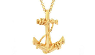 Gold Roped Anchor Pendant Necklace feature img