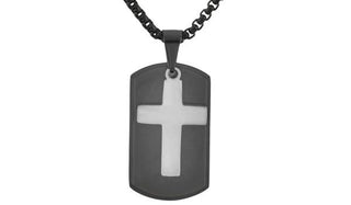 Black Dog Tag and Cross Pendant Necklace feature img