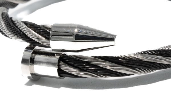 Black & Silver Cable Wire Nail Bracelet
