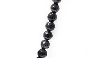 Sterling Silver 90's Style Mini Adjustable Faceted Onyx Necklace