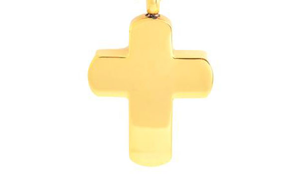 gold cross necklace close up img