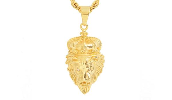 gold Lion Crown Pendant Necklace feature img