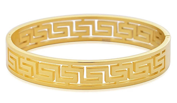 Gold greek key bracelet feature img