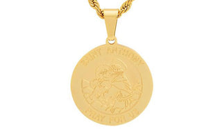 gold saint anthony necklace feature img