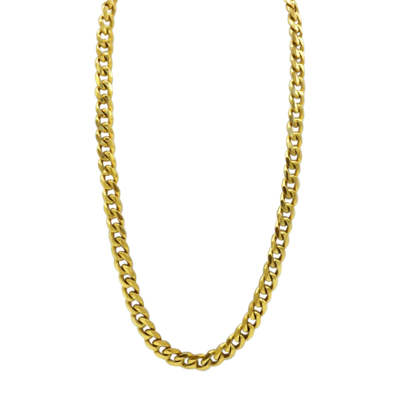 gold stainless steel 24'' curb chain necklace ( 4mm )