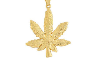gold Weed Plant Pendant Necklace feature img