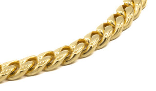 Stainless Steel Cuban Link Bracelet Gold close up