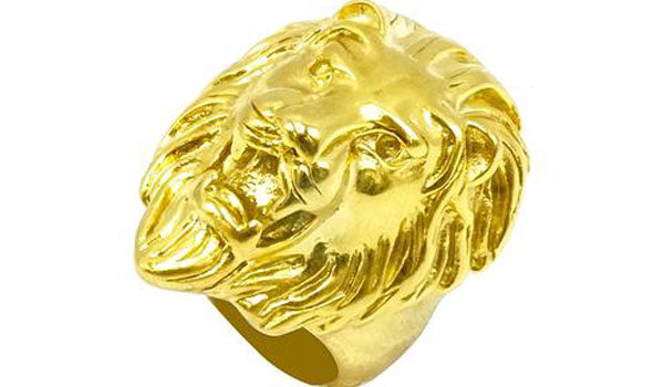 14K Yellow Gold Lion Head Ring | Mens Fashion | Rolland's Jewelers