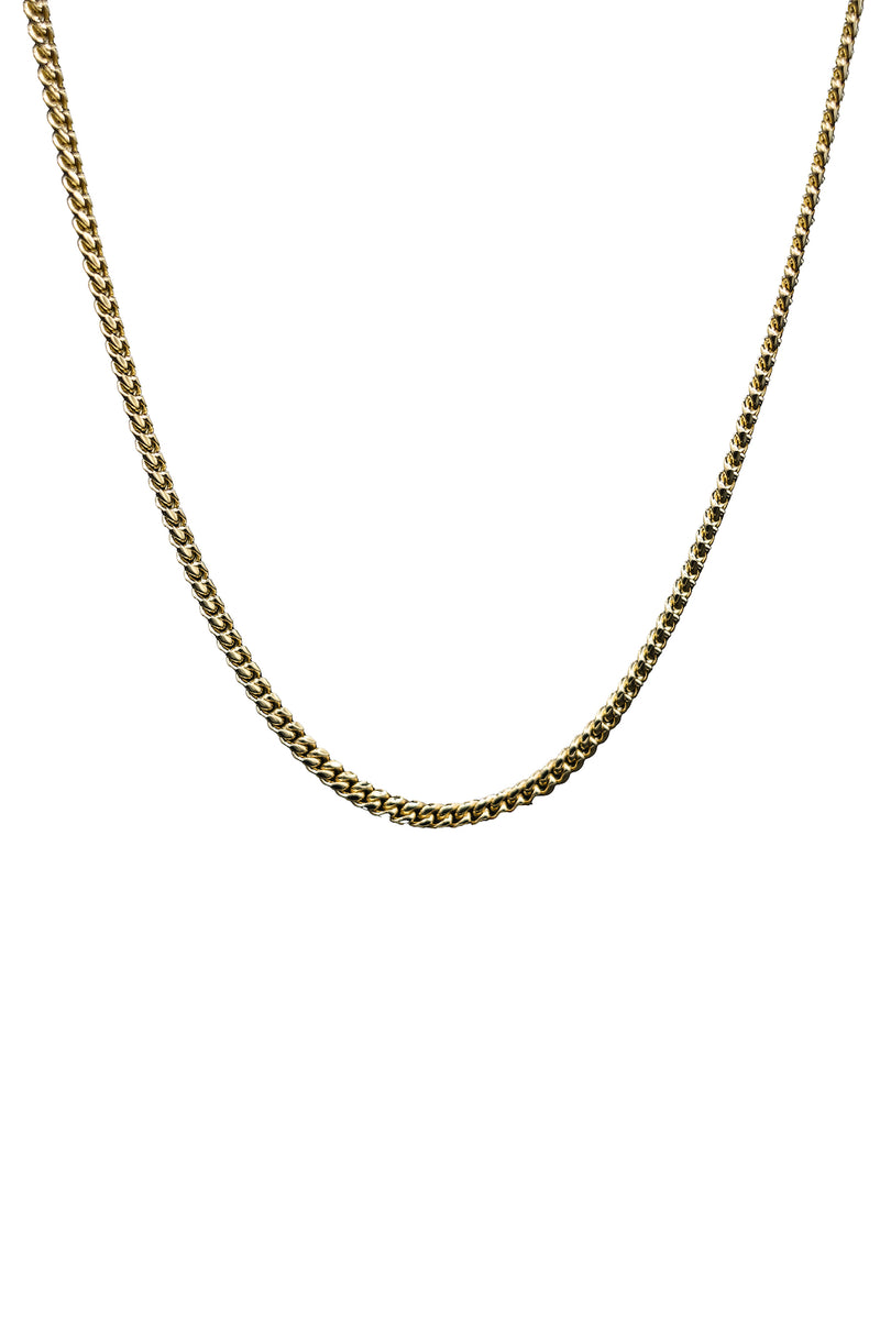 Gold Stainless Steel Cuban Chain full length