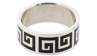silver and black greek key ring feature img